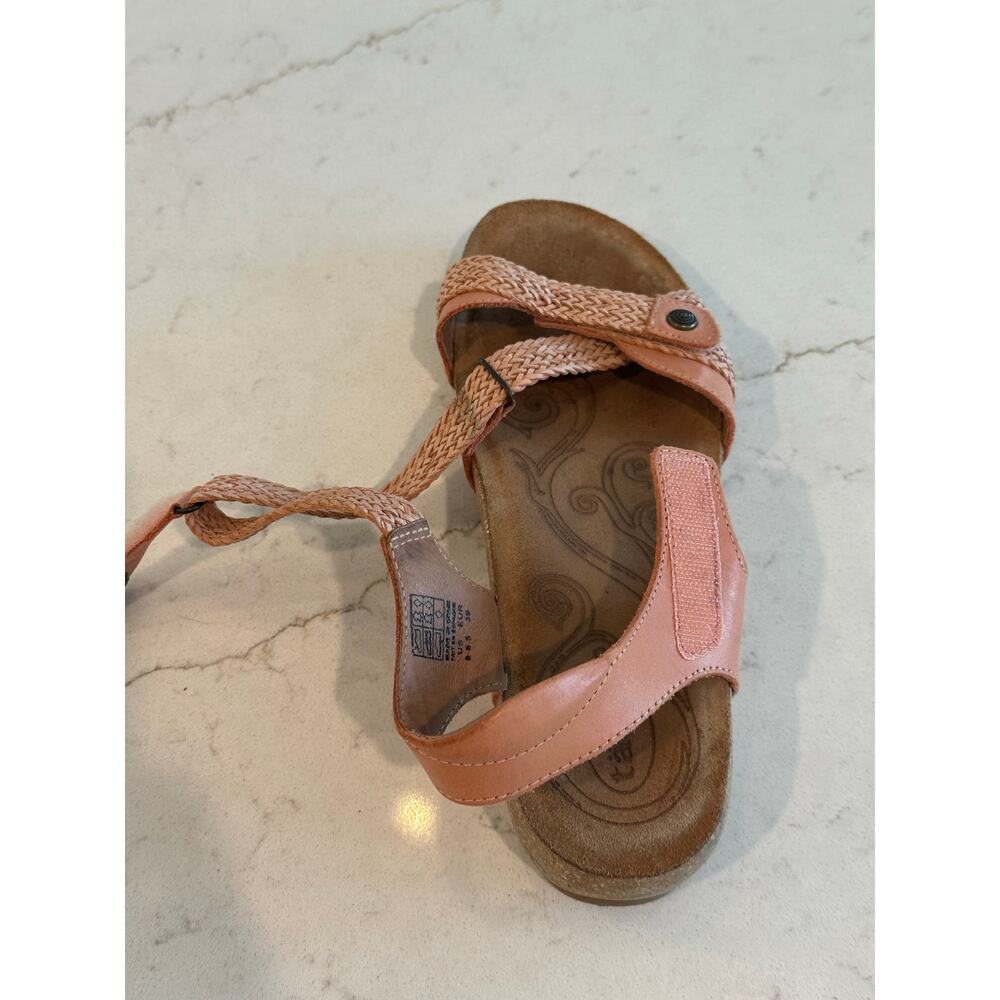 Taos Braided Strappy Sandals Womens 39 US 8.5-9 Pink Comfort Boho Leather - Picture 5 of 13